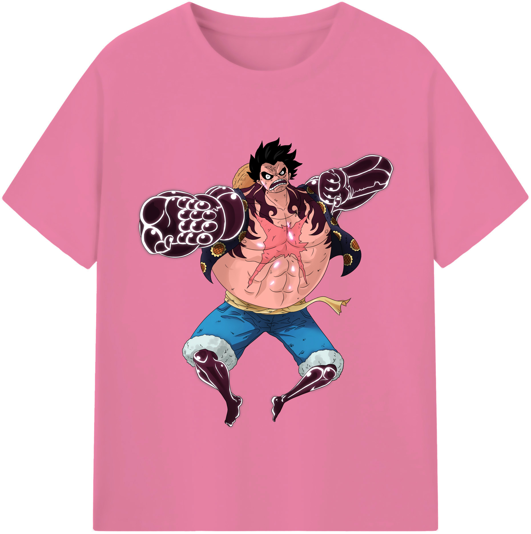 ワンピース モンキー・D・ルフィ ONE PIECE Monkey D. Luffy 綿100％半袖Tシャツ（フロントプリント）